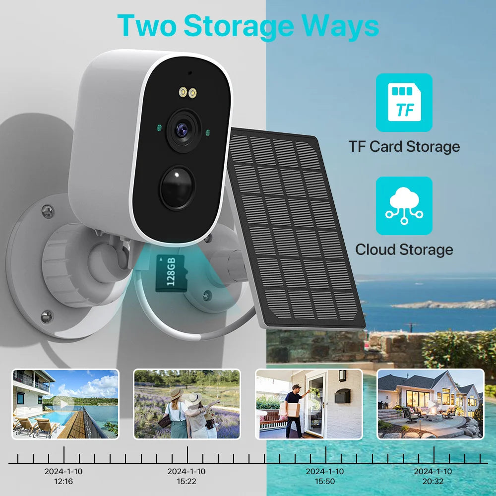 WiFi IP Camera Solar Panel Battery