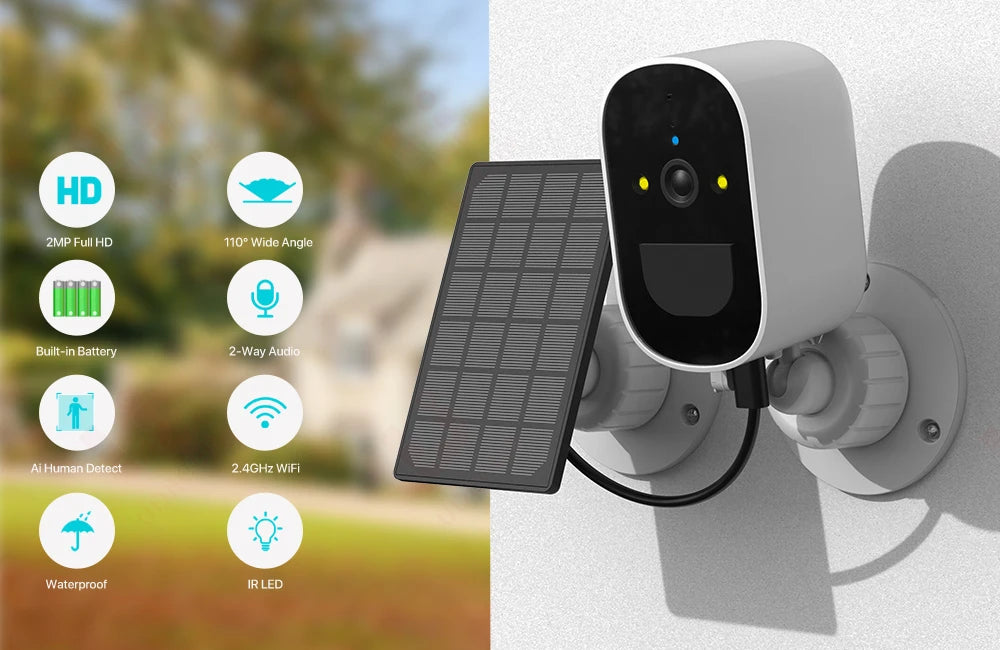 WiFi IP Camera Solar Panel Battery